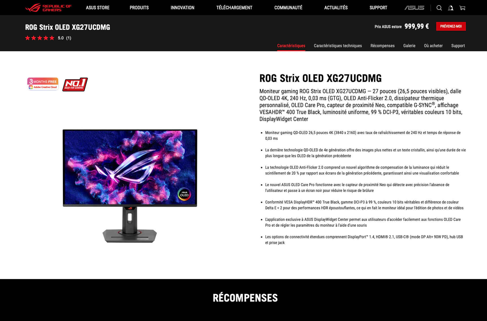 Guide complet par noixdecitron sur les raisons pour lesquelles il est important de garder son écran à jour, avec pour l'exemple l'écran XG27UCDMG, un 4K OLED de ROG