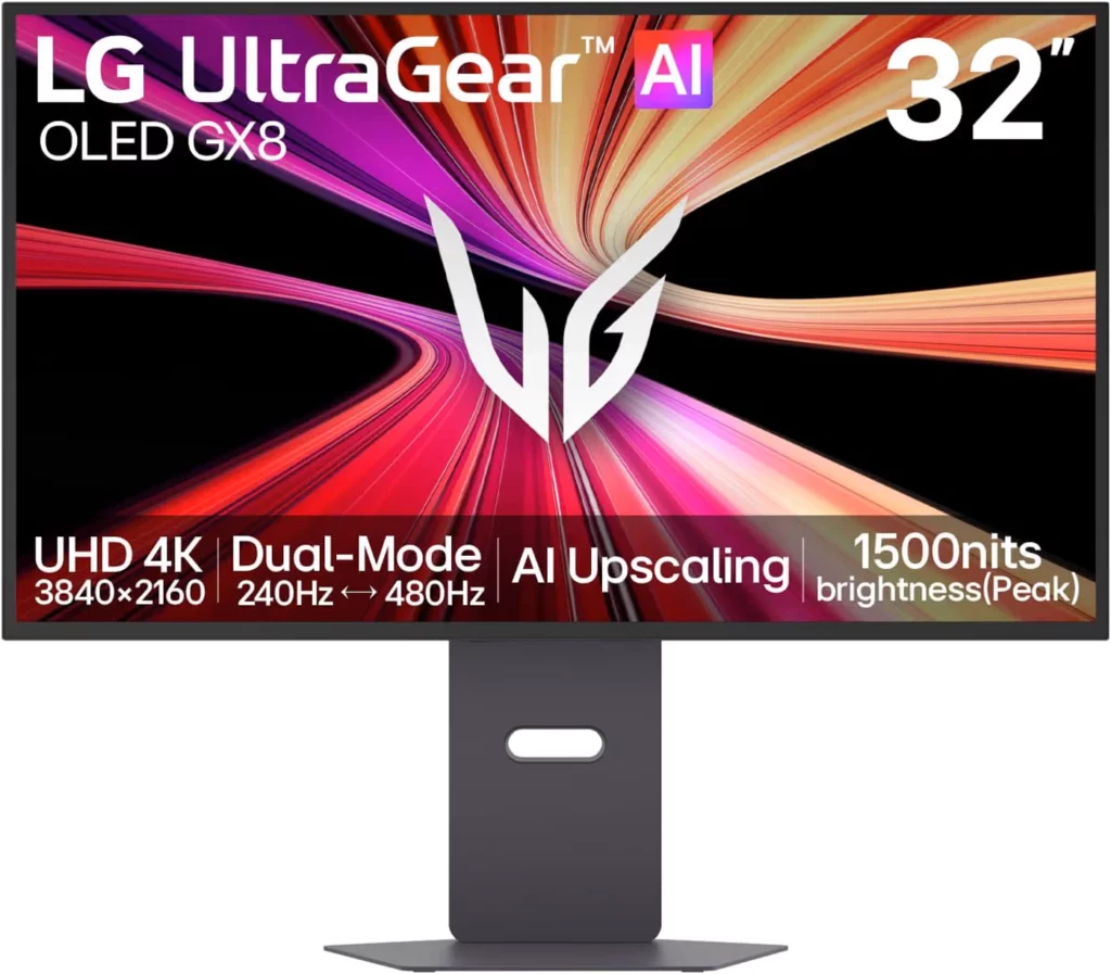 Quel écran 4K OLED 32 pouces choisir en 2026 ? 34 choix guide selection ecran 4K OLED premium gaming best top 2026 noixdecitron LG 32GX870B-B Tandem OLED Dual Mode 240 480 Hz AI Upscaling 1500 nits HDR TrueBlack 500